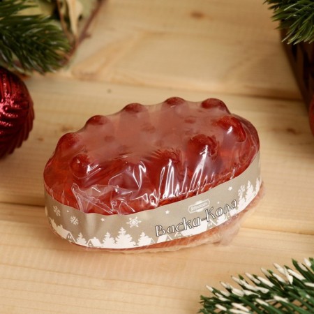 New Year. Massage soap with Luffa "whiskey - cola" 100 g