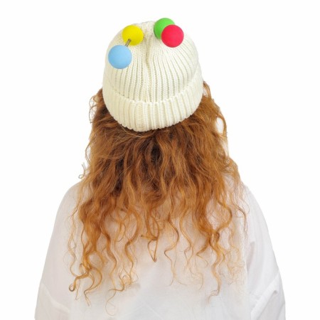Carnival hat "Eye-player" with horns pr 56-58, white color-3