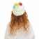 Carnival hat "Eye-player" with horns pr 56-58, white color
