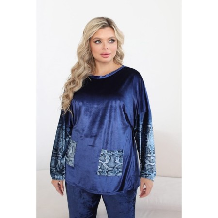 Female suit, size 52, blue color-4
