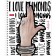 Notebook of 48 sheets in a cage on the crest I love diamonds, cover coated cardboard, an offset block 65g/m2, mix