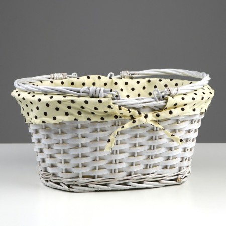Wicker basket, 35x27x17 cm, vine, fabric-4