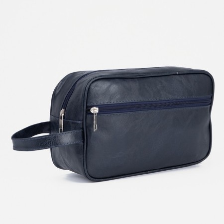 Lightning cosmetic bag, external pocket, blue color