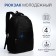 Youth backpack from textiles on lightning, 4 pockets, black/blue color