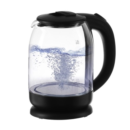 Electric kettle Luazon LSK-1801, glass, 1.8 l, 1500-1800 watts, backlight, black