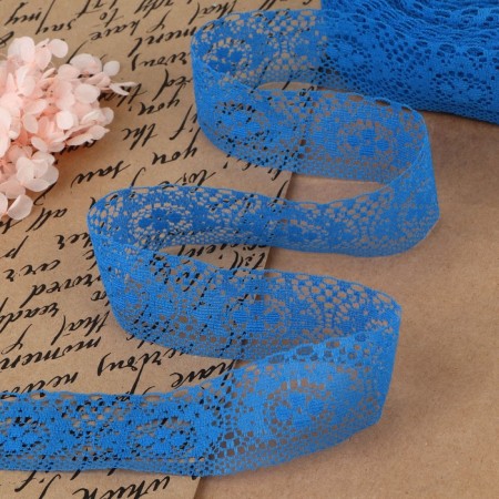 Capricon lace, 35 mm × 10 ± 1 m, blue color