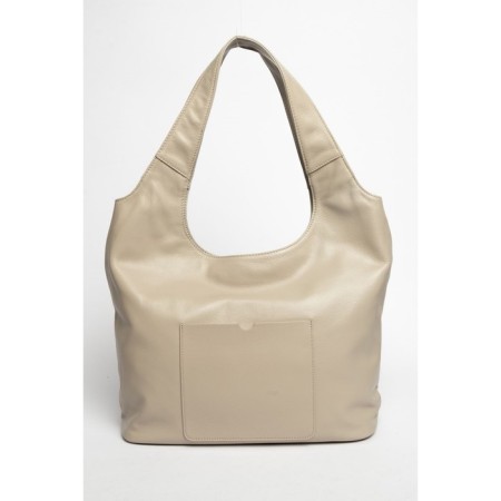 Sobo bag female, genuine leather, ludor beige, 39x13x27 cm