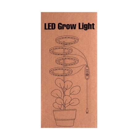 LED phytoslight, 4 watts, 5 c, in a pot, USB, multi -pointral, 2 circles-4