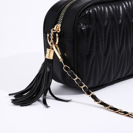 Bag Cross-Bodi with a zipper, black color-3