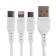 Cable D05E, 3 V 1, Type-C-Microusb-Lightning, 1 m, charging+data transfer, white