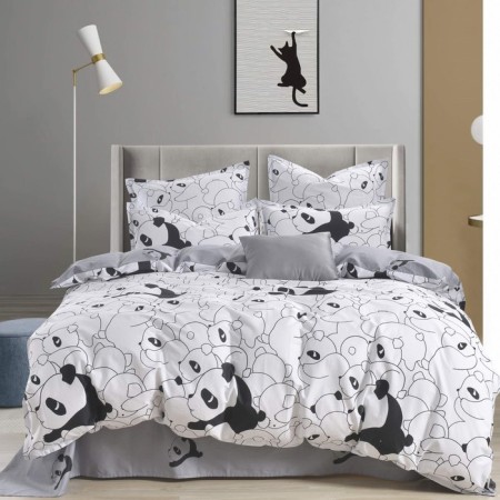 Bed linen euro "Panda", size 230x250 cm, 200x220 cm, 50x70 cm - 2 pcs, 70x70 cm - 2 pcs
