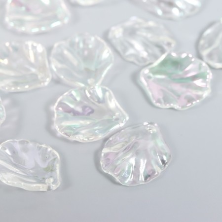 Beads for creativity plastic "Lesson" set 20 pcs Transparent mother -of -pearl 1.7x1.5 cm-2