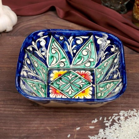 Salennik Rishtan ceramics "Flowers", 14 cm, mix-1