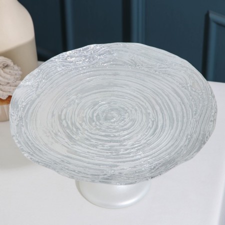 Serving dish "ancient rose", d = 28 cm, on the leg, color platinum-1