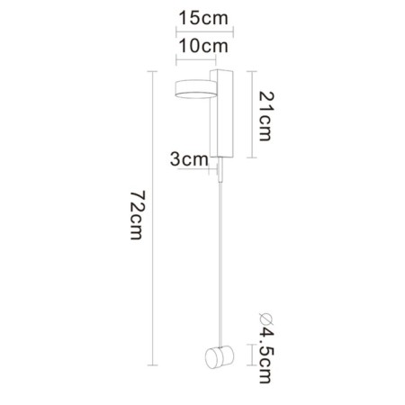 Wall lamp Arte Lamp Mirach A2142AP-10PB, LED, 10 W, 15x15x72 cm, 500 lm, copper-2