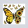 Sticker Plastic Interior Color "Butterfly with sunflower" 37x39 cm