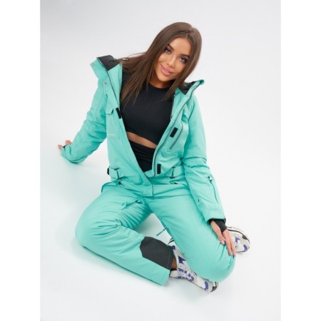 Ski jumpsuit female turquoise color, size 48-11