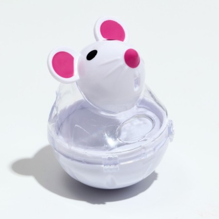 Nevali toy "Mouse" with a compartment for treats (treats up to 1 cm), 4.7 x 6.5 cm, white-1