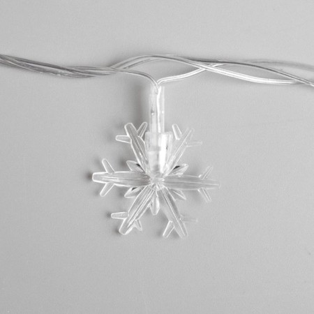 Garland “thread” 5 m with nozzles “large snowflakes”, ip20, transparent thread, 20 LED, glow of multi (RG/RB), blinking, 220 V-3