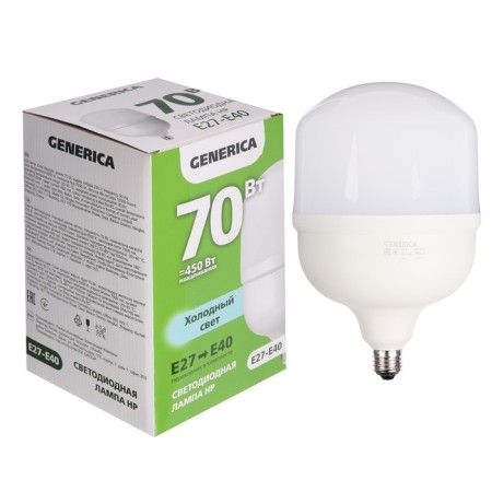 LED LED Generica HP, 70 W, 6500 K, E27-E40, 230 V, LL-HP-70-230-E27-E40-G