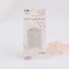Sewing needles, d = 0.6 mm, 4.2 / 4.3 cm, with a golden ear, 16 pcs