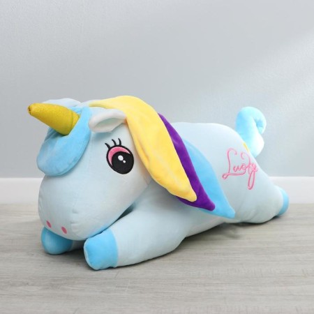 Soft toy "Unicorn", with a blanket, blue color-1