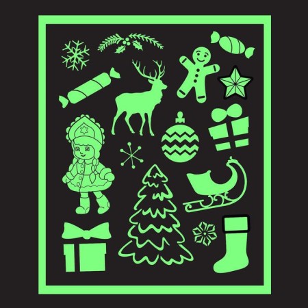 A set of cards for drawing by light "New Year", 5 pcs-13