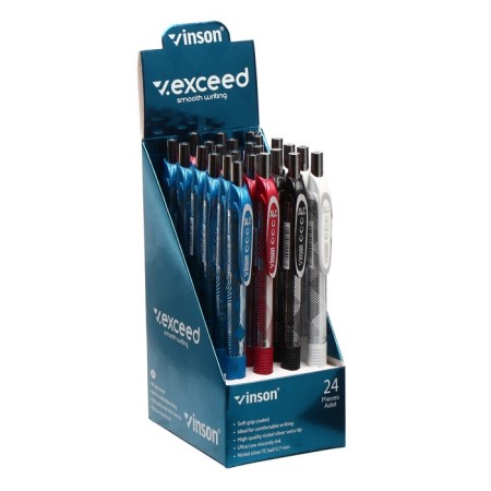 Ballic handle, automatic Vinson 0.7 mm, oily blue rod, mixing body with rubber holder, barcode-3
