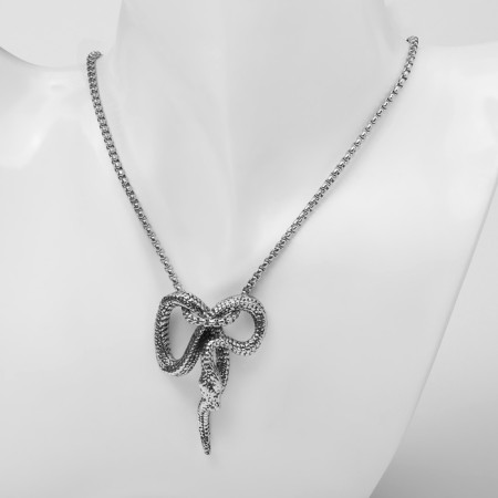 New Year! Symbol of the year 2025! Pendant "snake", color silver, 60 cm-2