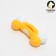 Two -layer toy (hard and soft plastic) "curved bone", 13 cm yellow
