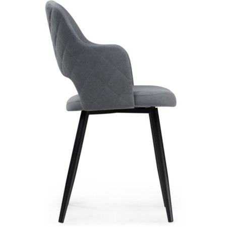 Stol on a metal frame Gutride metal/velor, black/gray 51x56x82 cm-3