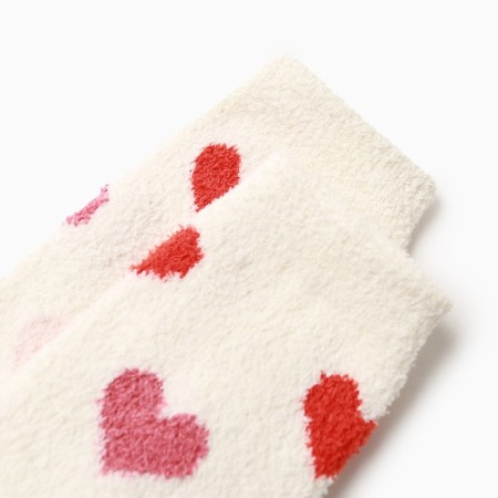 Women's socks, white color/hearts, size 36-40-1