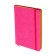 Leduced Diary A5, 140l, cell, leatherette, elastic band, yellow cut, fuchsia