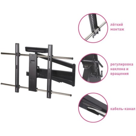 Kromax Atlantis-120 Black 40 "-100" Max. 121kg wall rotation and 100471-2
