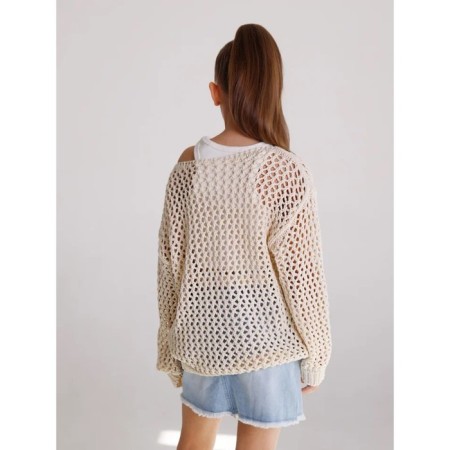 Свитер для девочки Amarobaby Knit Trend, рост 152 см, цвет молочный-12