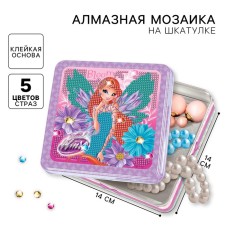 Diamond mosaic on a box, 14x14 cm, winx