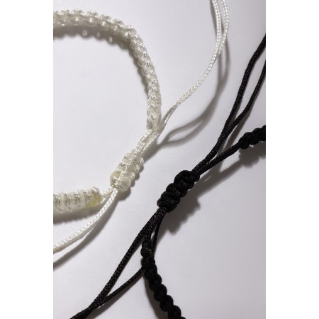 Bracelets "Demetrons" yin-yang, thick thread, black and white color-4