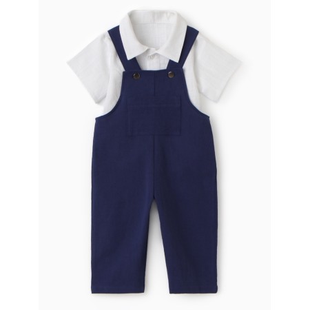Costume (shirt and overalls) I, I grow 74-80 cm, blue