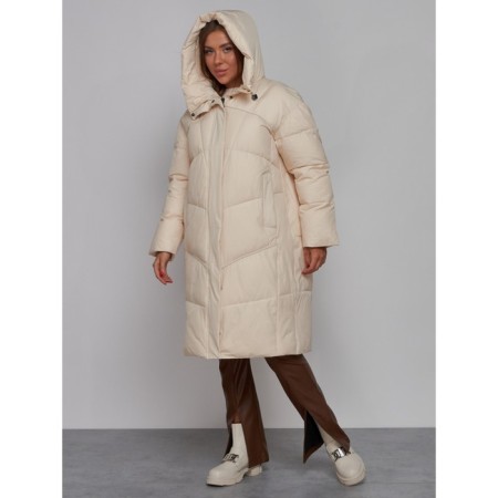 Coat insulated winter female, size 48, color light-beige-6