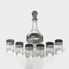 Set of glass drinking 