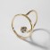Ring "Trend" circle, white color in gold, dimensionless