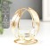 Summary metal, glass per 1 candle "Fogger" d-4 cm gold 7.5x10x11 cm