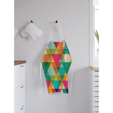Apron kitchen with a photo print "Pattern with triangles", adjustable, size OS-1