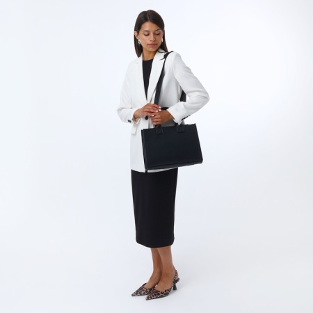 Female bag Textura, tout, average size, black color-9