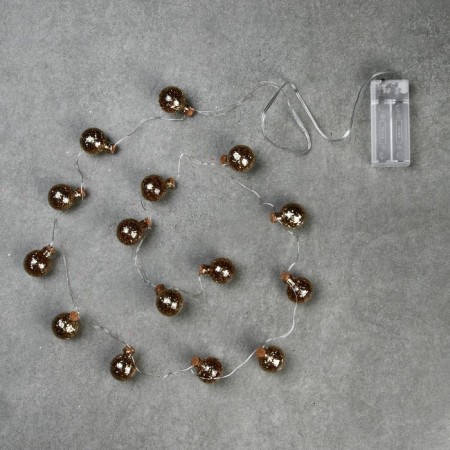 Garland “thread” 1.6 m with nozzles “balls with golden confetti”, ip20, silver thread, 15 LED, glow warm white, AAX2-2