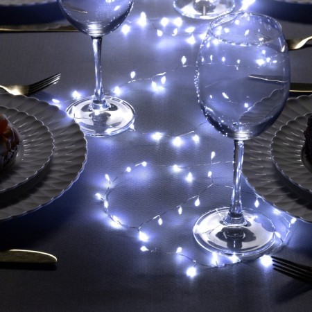 Girlyanda "Mishura" 2 m Rosa, IP20, silver thread, 100 LED, white glow, USB