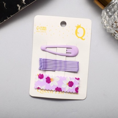 Invisible hair "Marlene" (set 10 pcs) 5 cm, lilac