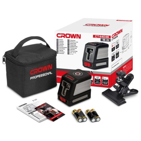 Laser level Crown CT44046, 2 red rays, 15 m, 1/4 ", ± 0.3 mm/m-4