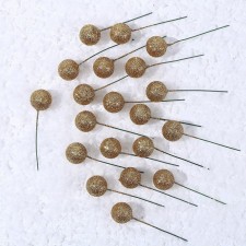 Figure for crafts and decor on the “ball” wire, set of 20 pcs., Size 1 pc. - 2 × 7 cm, gold color