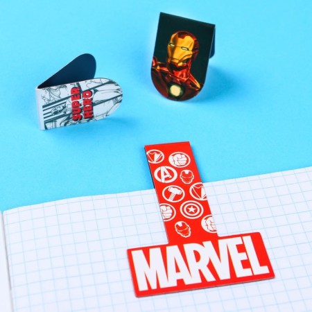 A postcard with magnetic bookmarks "Real Hero", Marvel, 3 pcs.-1